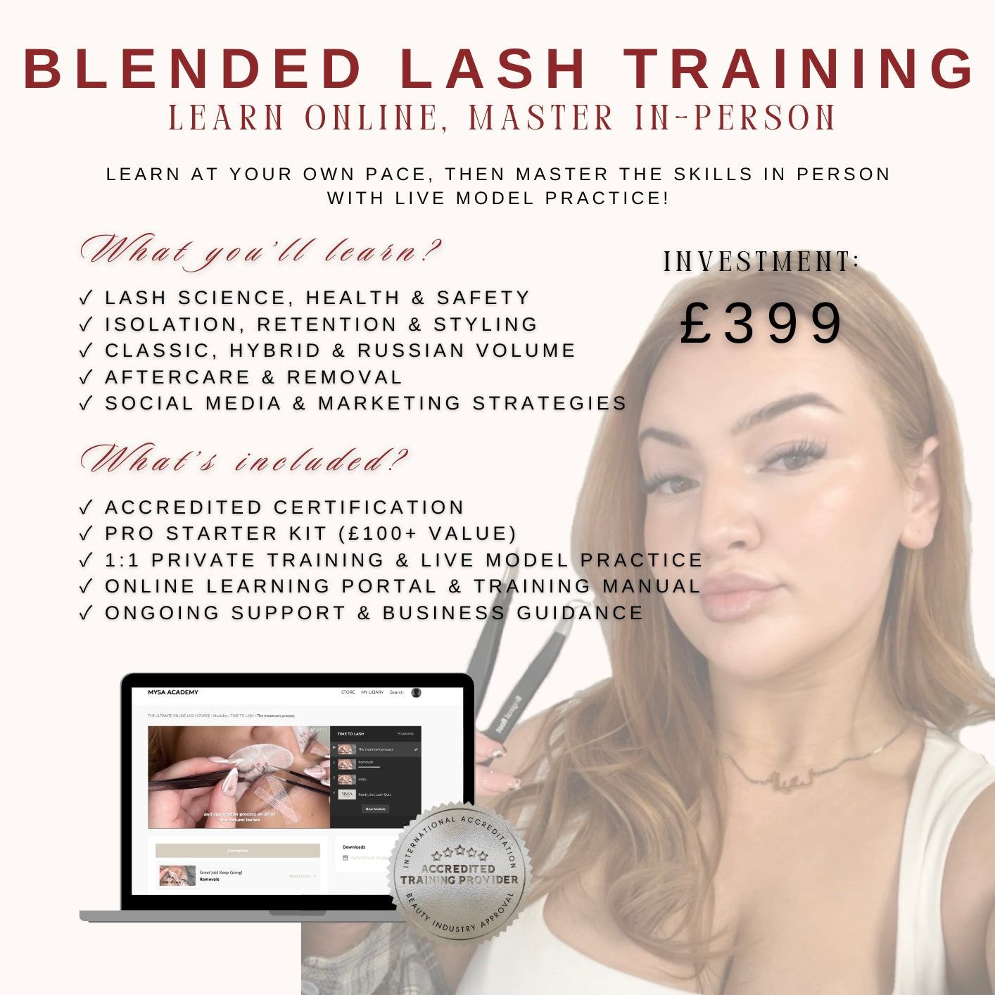 Blended Lash Training - Learn Online, Master In-Person