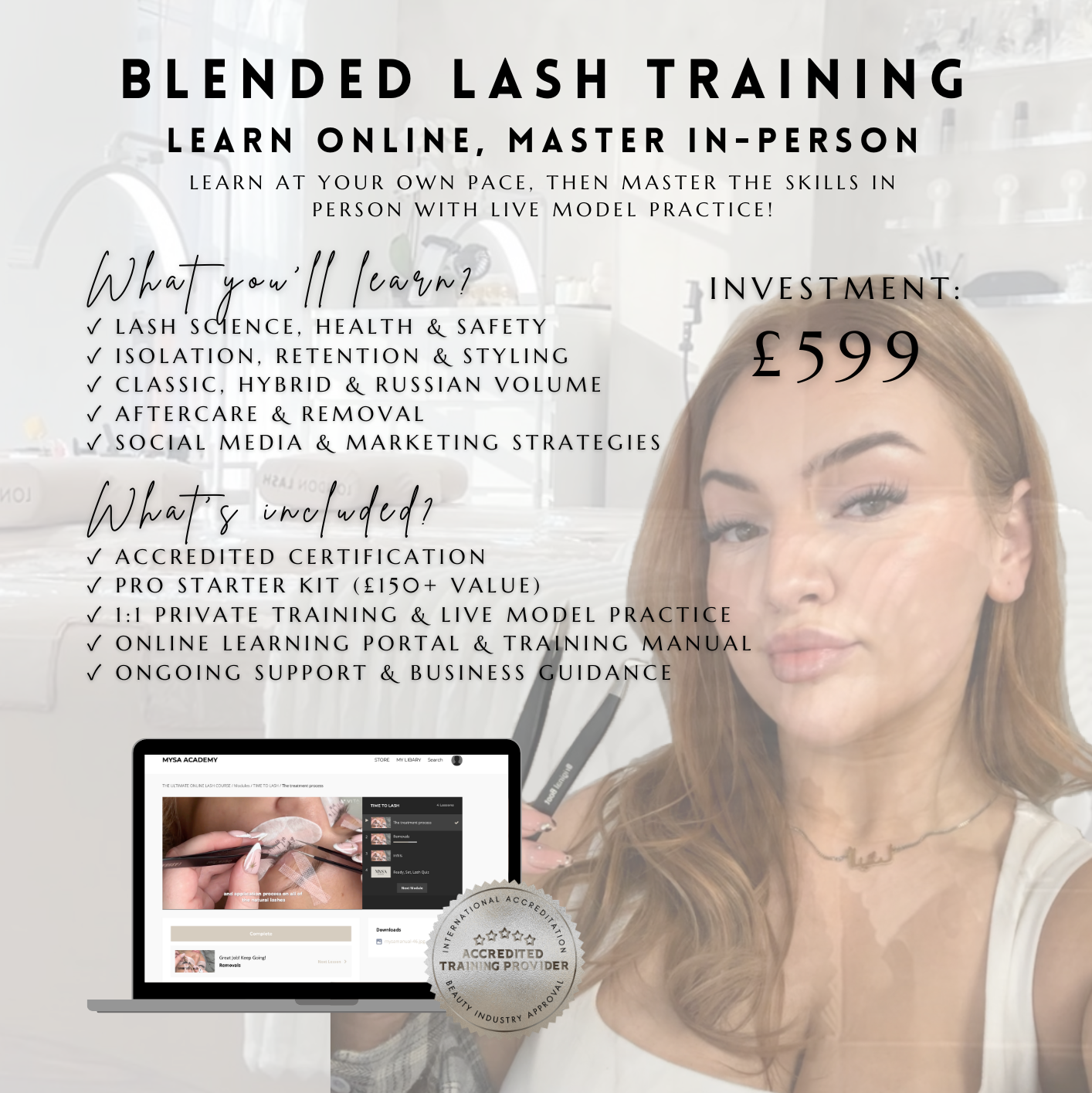 Blended Lash Training - Learn Online, Master In-Person