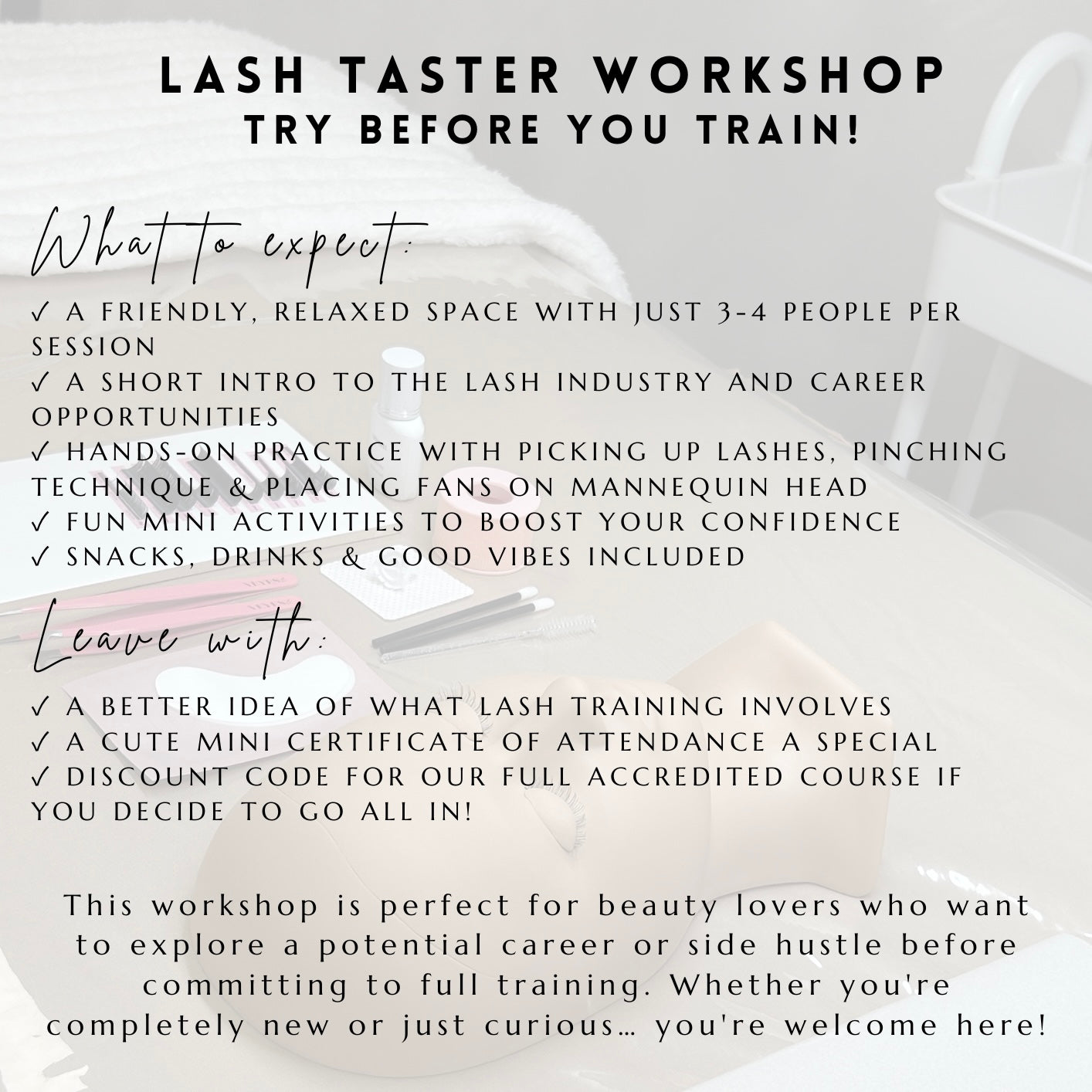 Lash Taster Workshop