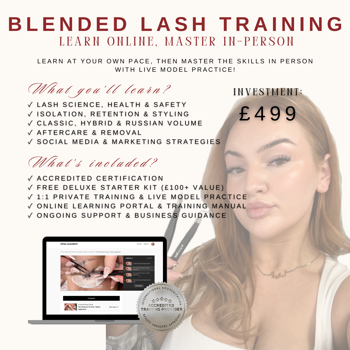 Blended Lash Training - Learn Online, Master In-Person